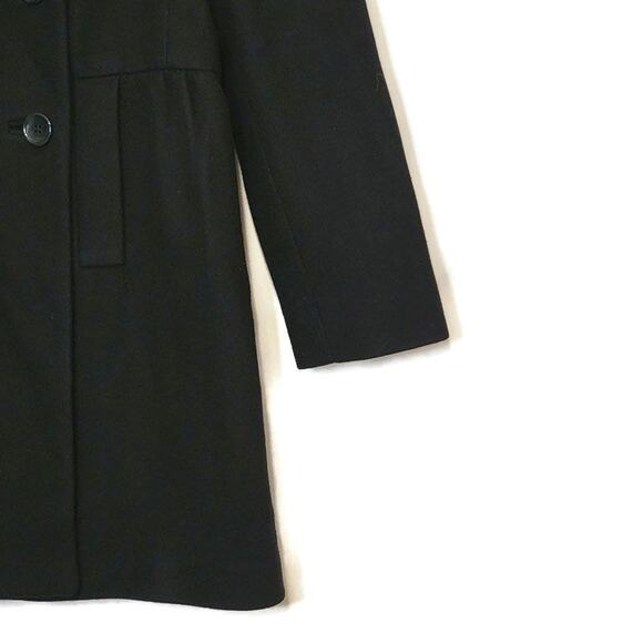 Banana Republic Wool Black Coat Double Breasted Princess Cut Mid Length Size PL - Picture 5 of 16